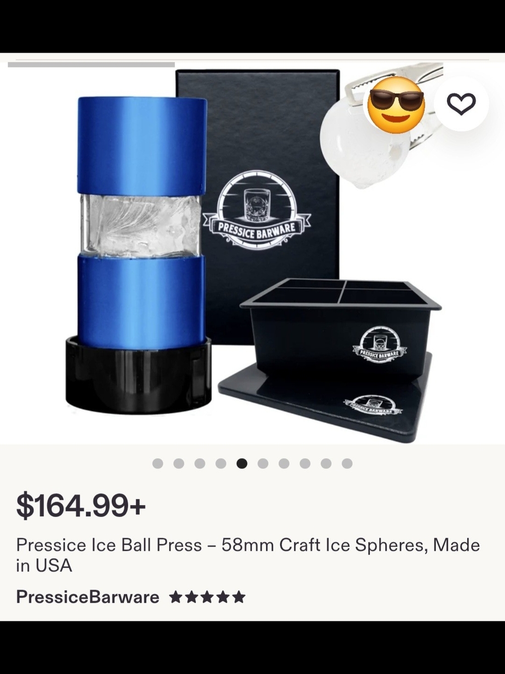 Blue Ice Ball Press - 58mm Craft Ice Sphere Maker